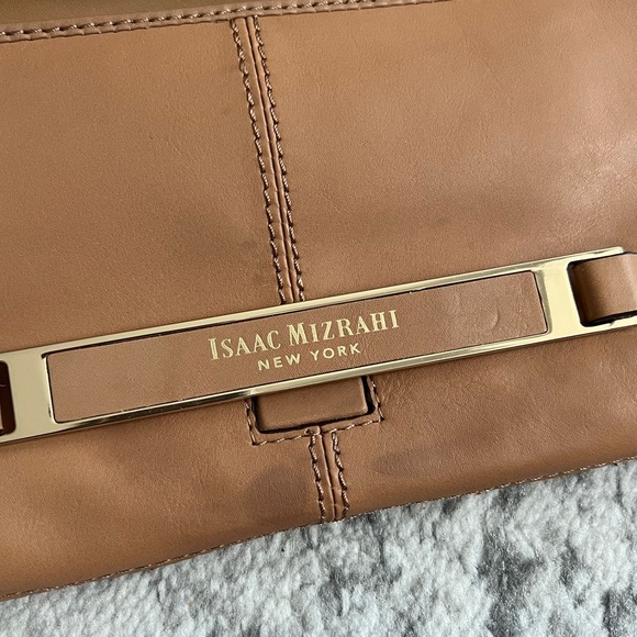 Isaac Mizrahi Tan Leather Clutch - Picture 6 of 7